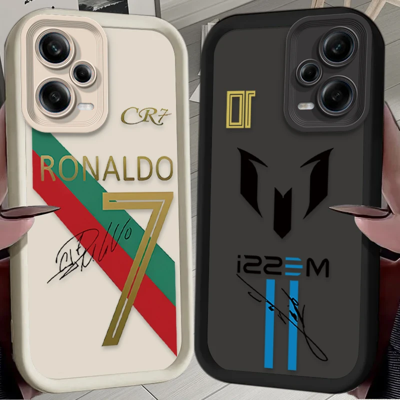 M-messi C-cR7-R-Ronaldos حافظة ناعمة لهاتف Xiaomi Redmi Note 13 14 12 11 Pro Plus 5G 12S 11S 10s 10 9 Redmi 14C 13C 12C 12 4G A3 A3X