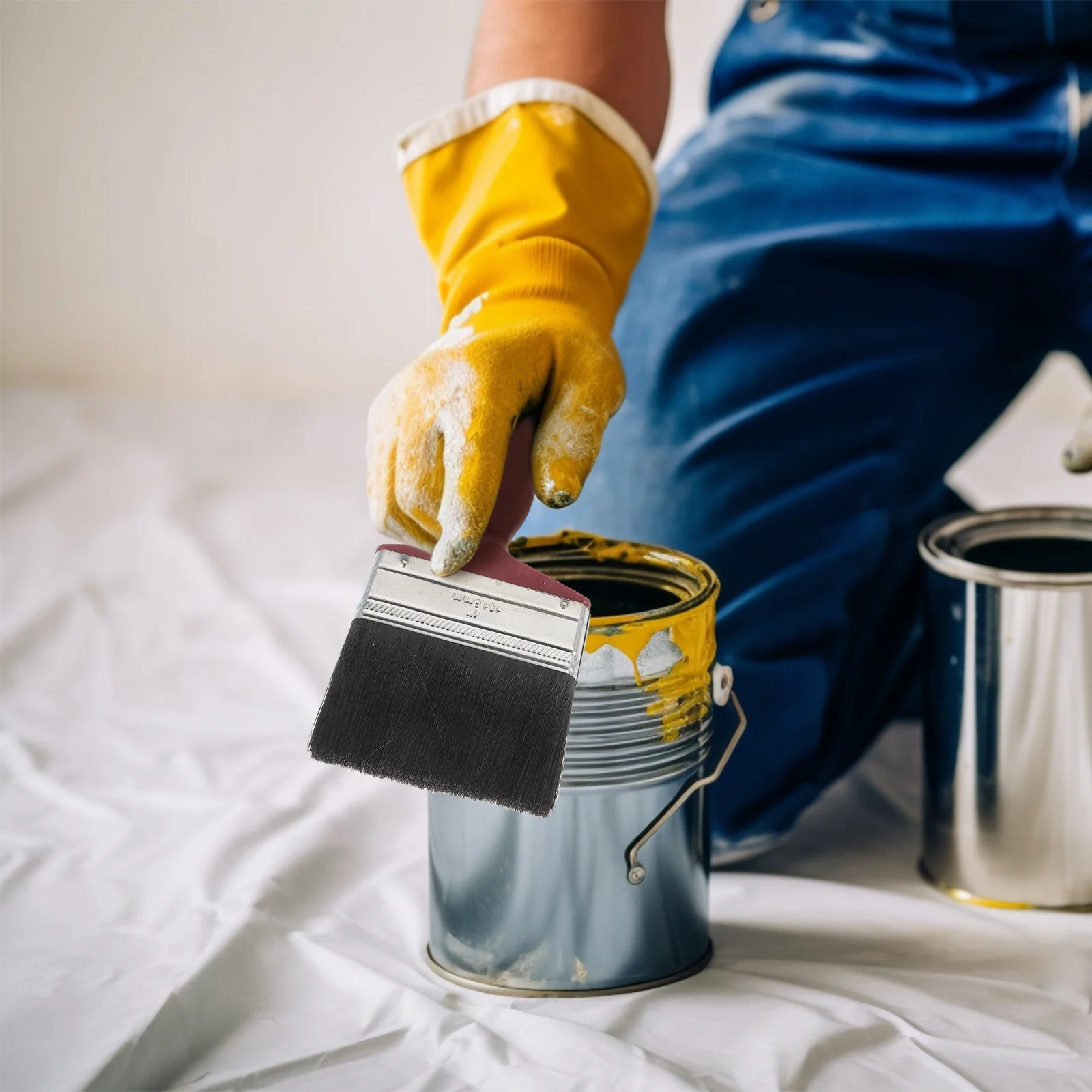 Pincel de pintura avanzado, aplicador de manchas de cubierta de cerdas mixtas para valla de madera