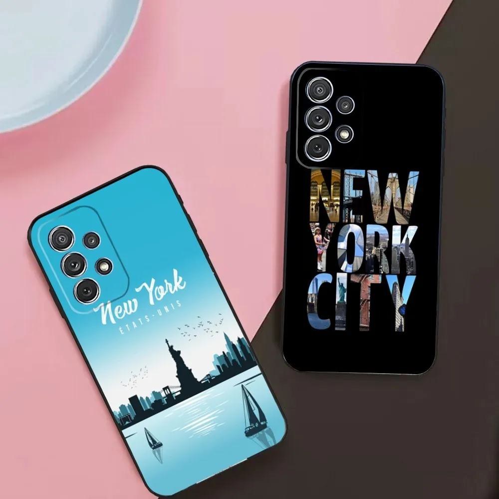 NEW YORK Statue Of Liberty Phone Case For Samsung Galaxy A13,A21s,A22,A31,A32,A52,A53,A71,A80,A91 Soft Black Phone Cover