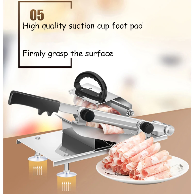 Affettatrice per carne, affettatrice per carne congelata per uso domestico, affettatrice per rotolo di montone e manzo