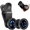 3in1 Fisheye Wide Angle Micro Camera Lens for iPhone Xiaomi Redmi 3in1 Zoom Fish Eye Len on Smartphone Lenses with Phone Clip 1