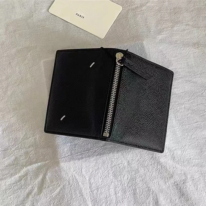 Cowhide Palm Print Zipper Wallet, European and American Fashion Card Bag, Men's and Women's Simple Change Bag