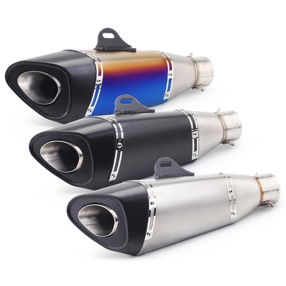 Motorcycle Exhaust muffler R11 with Sticker Escape Moto For Z650 Z900 ER6N Z1000 YZF R1 R3 S1000RR Slip On 51MM Universal