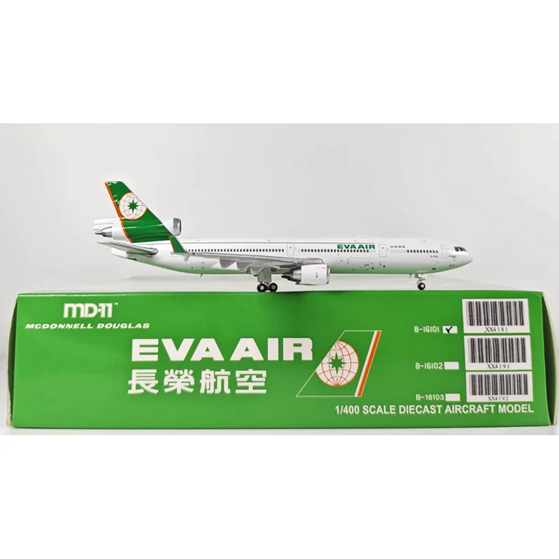 JC Asas Diecast 1/400 Escala Eva Air ANK MD-11 B-16101 Liga Modelo de Aeronave Coleção Ornamentos Decorativos Brinquedos de Presente