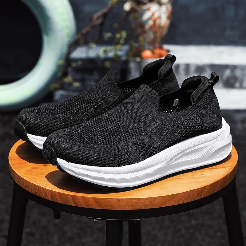 

Streamline Cutting Men Mesh Sport Running Shoes Fashion Breathable Shape Daily Outdoor Walking Shoes