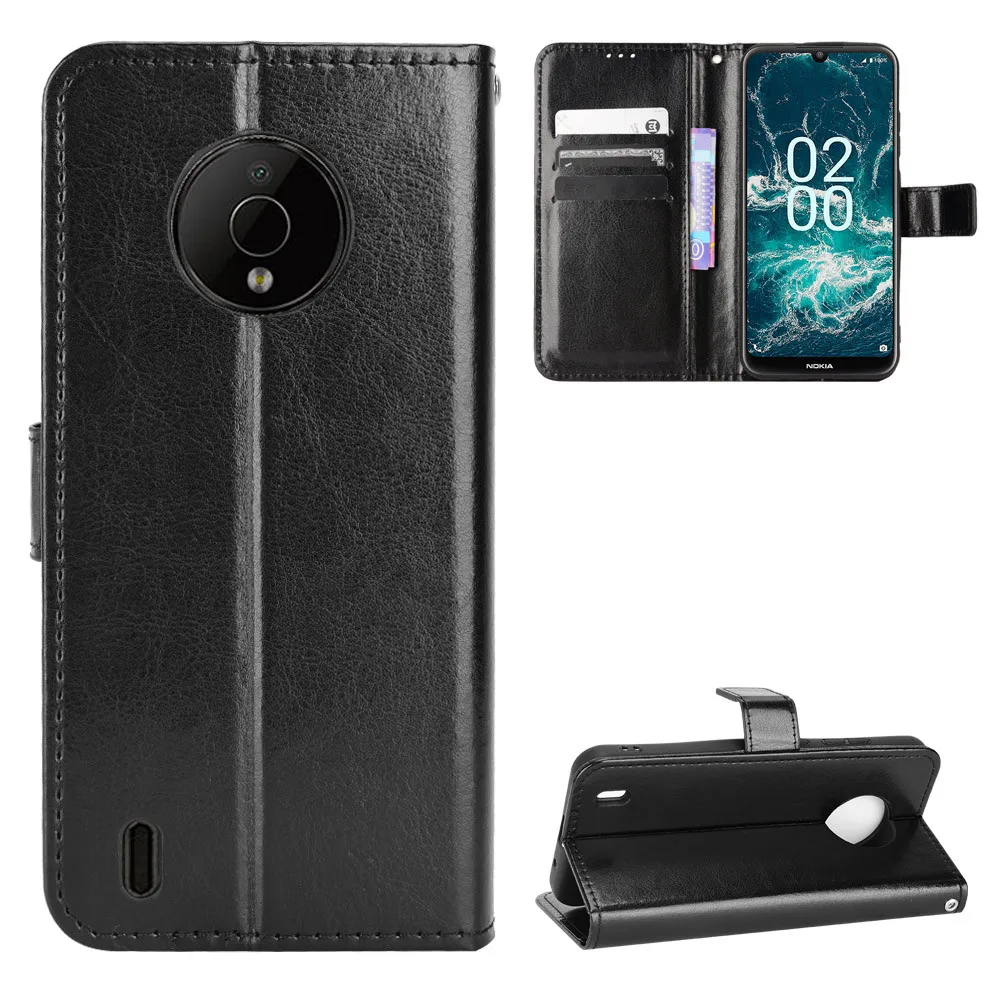 Para nokia c200 caso de luxo flip couro do plutônio carteira cordão suporte caso para nokia c200 c 200 nokiac200 sacos telefone