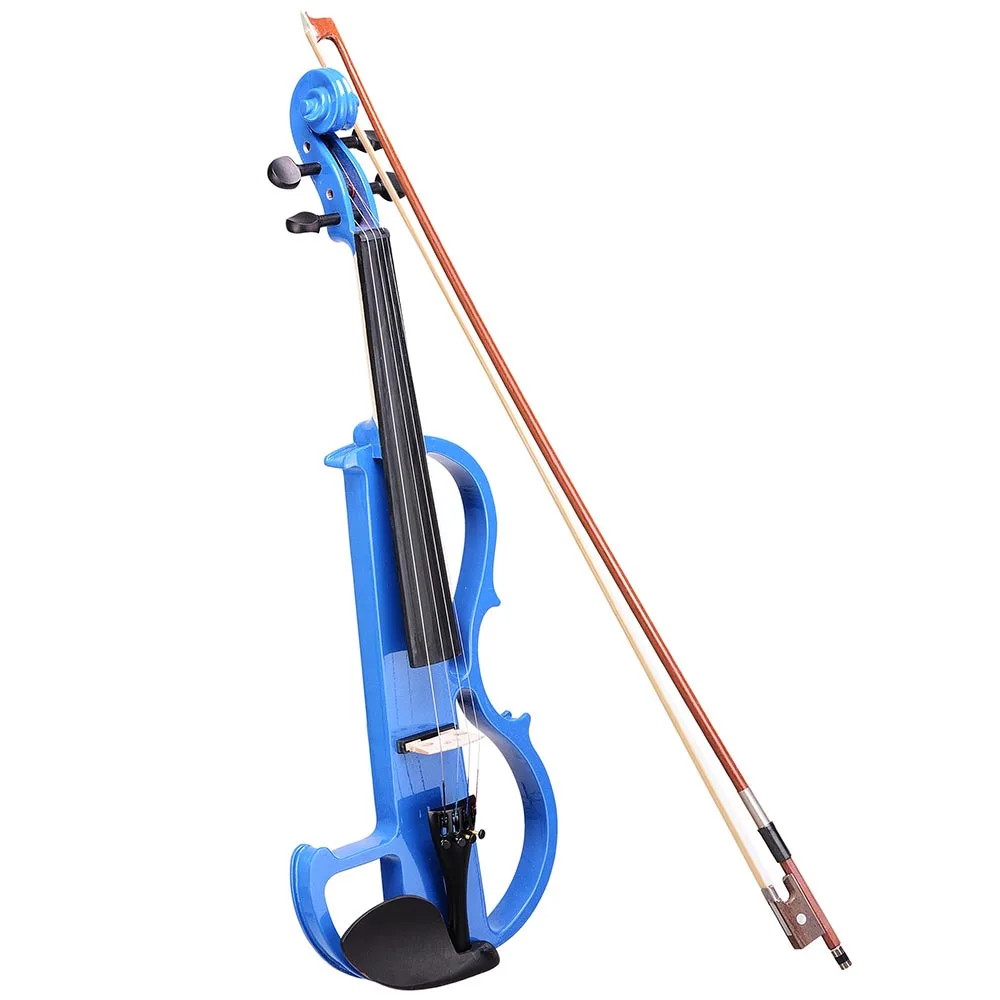 Full Size Violin 4/4 Silent Solid Wood Electric With Bow Case For Beginners Students Fiddle KIT