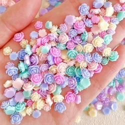 30PCS 8MM 3D Acrylic Flower Nail Art Charms Accessories Makaron Rose Design For Nails Deoration Manicure Supplies Materials Part