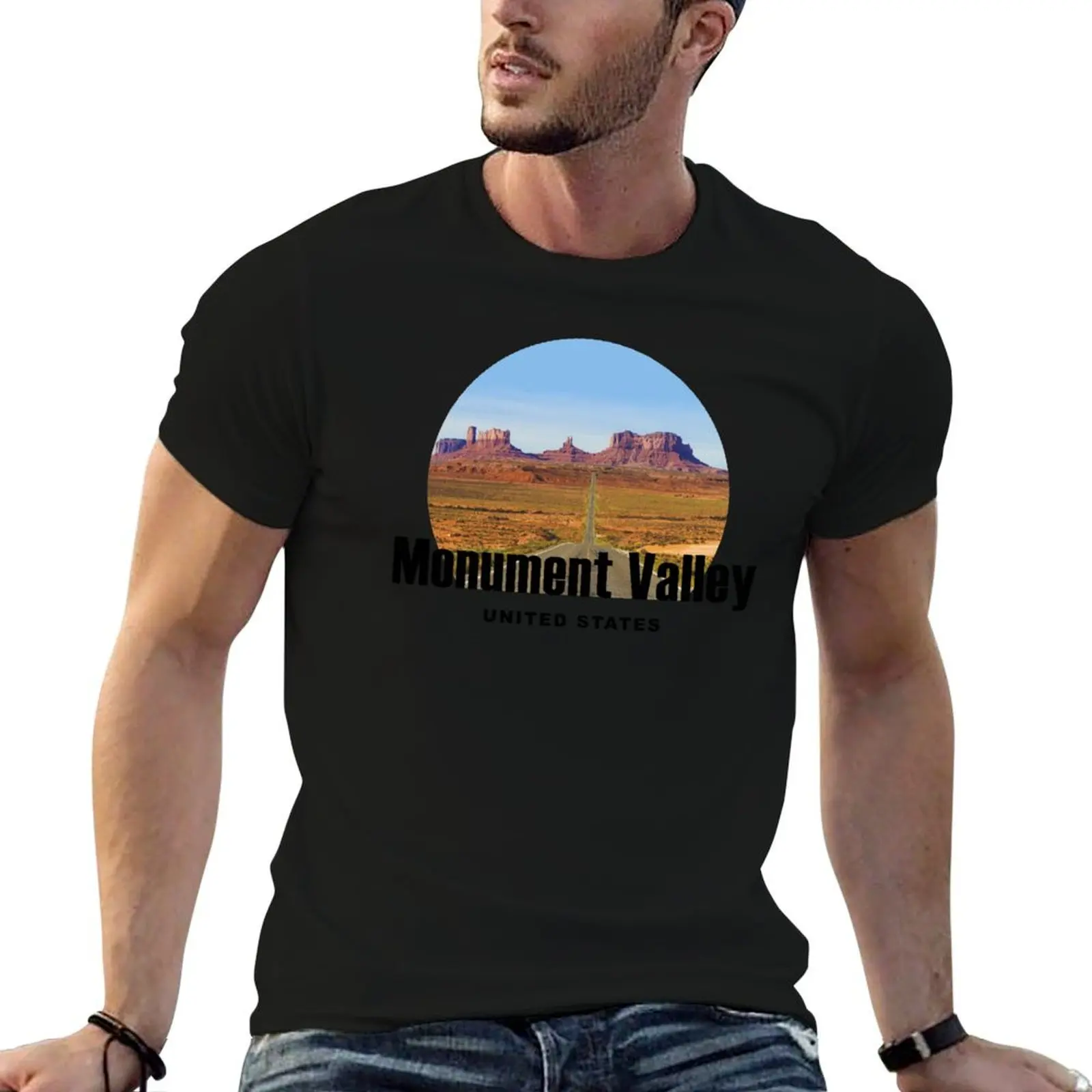 Monument Valley, United States - Beautiful Monument Valley and US 163 T-Shirt Work Style Casual T-Shirt