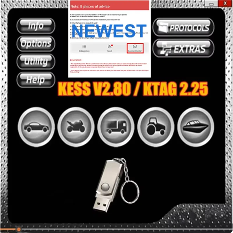 

2024 newest Ksuite 2.80 ECU Repair Software: Fix RSA Error for KESS V2 V5.017 Supports Car Truck Bike Tractor Boat