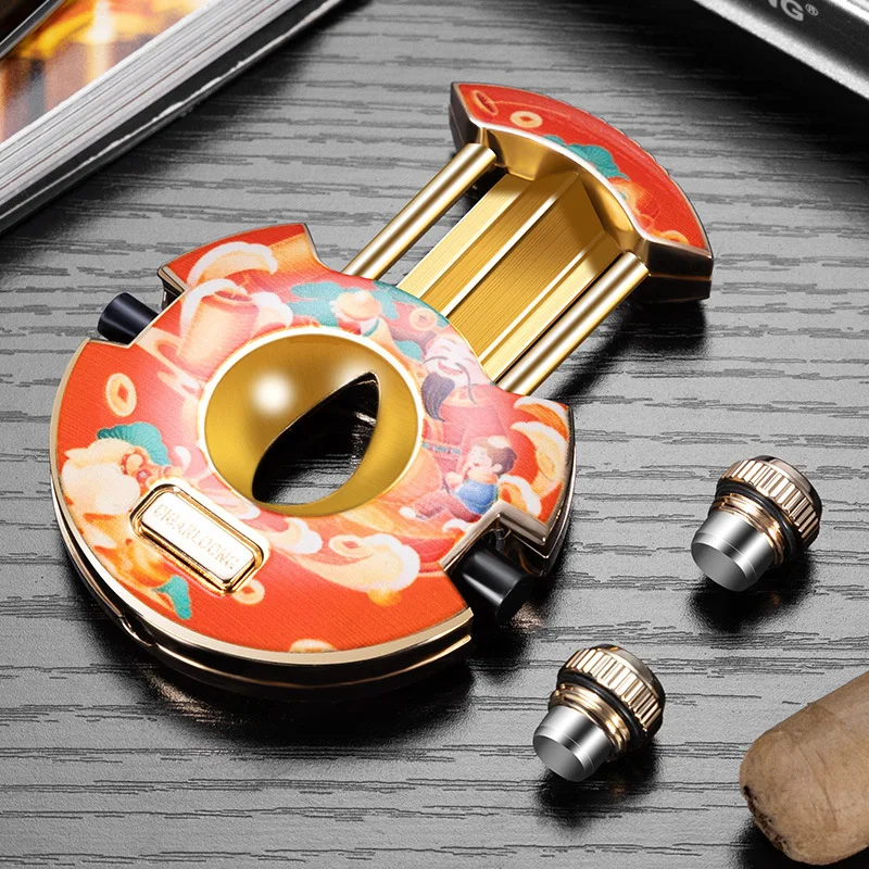 

Инструмент для сигар двойного назначения — ножницы V-образного выреза + скрытый дырокол, компактный и сдержанный