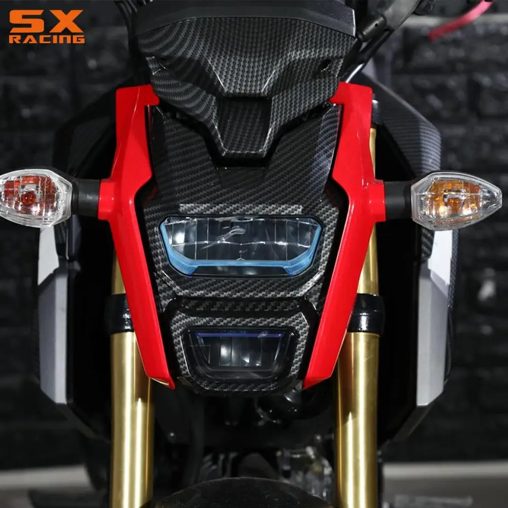 Motorcycle Headlight Protector Cover Headlamp Guard LED Light Guard For HONDA GROM MSX125 MSX 125 Carbon Fiber Pattern