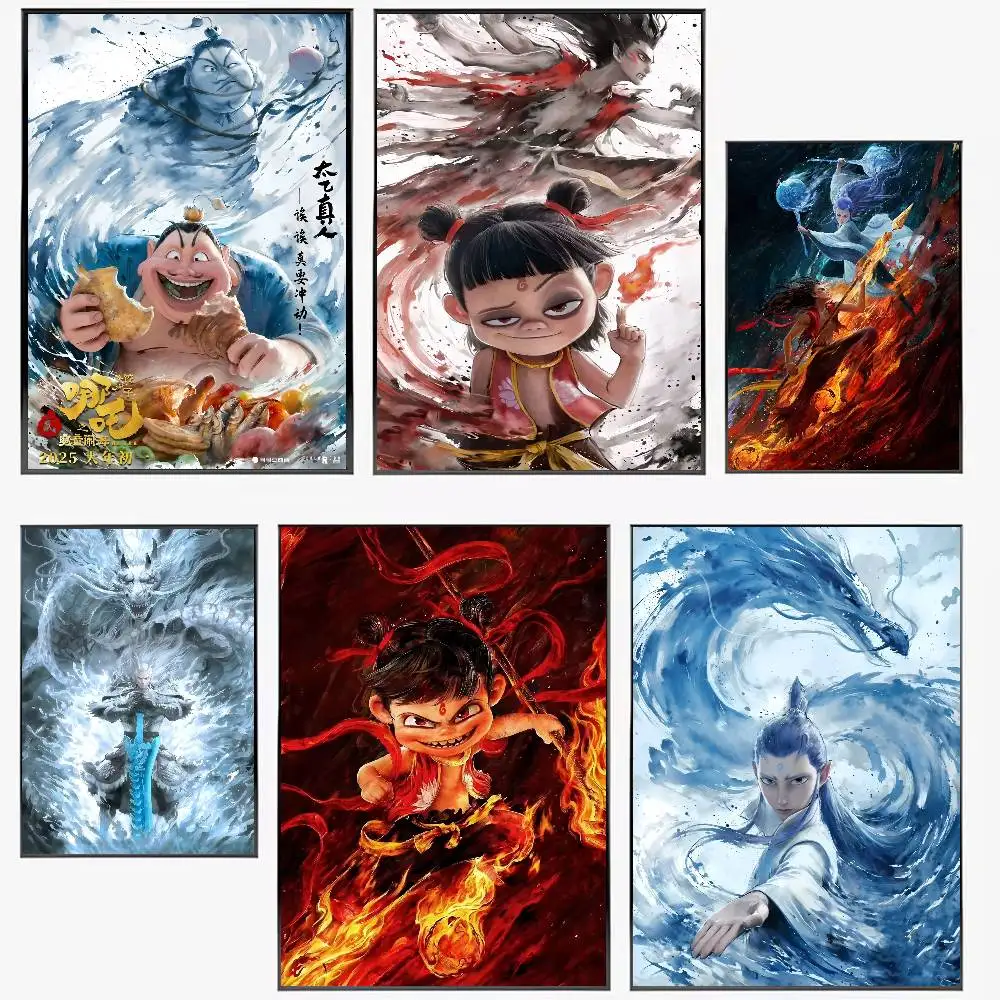 

Anime Nezha cool Poster Waterproof HD Art Wall Decal Self-Adhesive Print. Aesthetic Home Room Decor for Living Room Bedroom Bar.