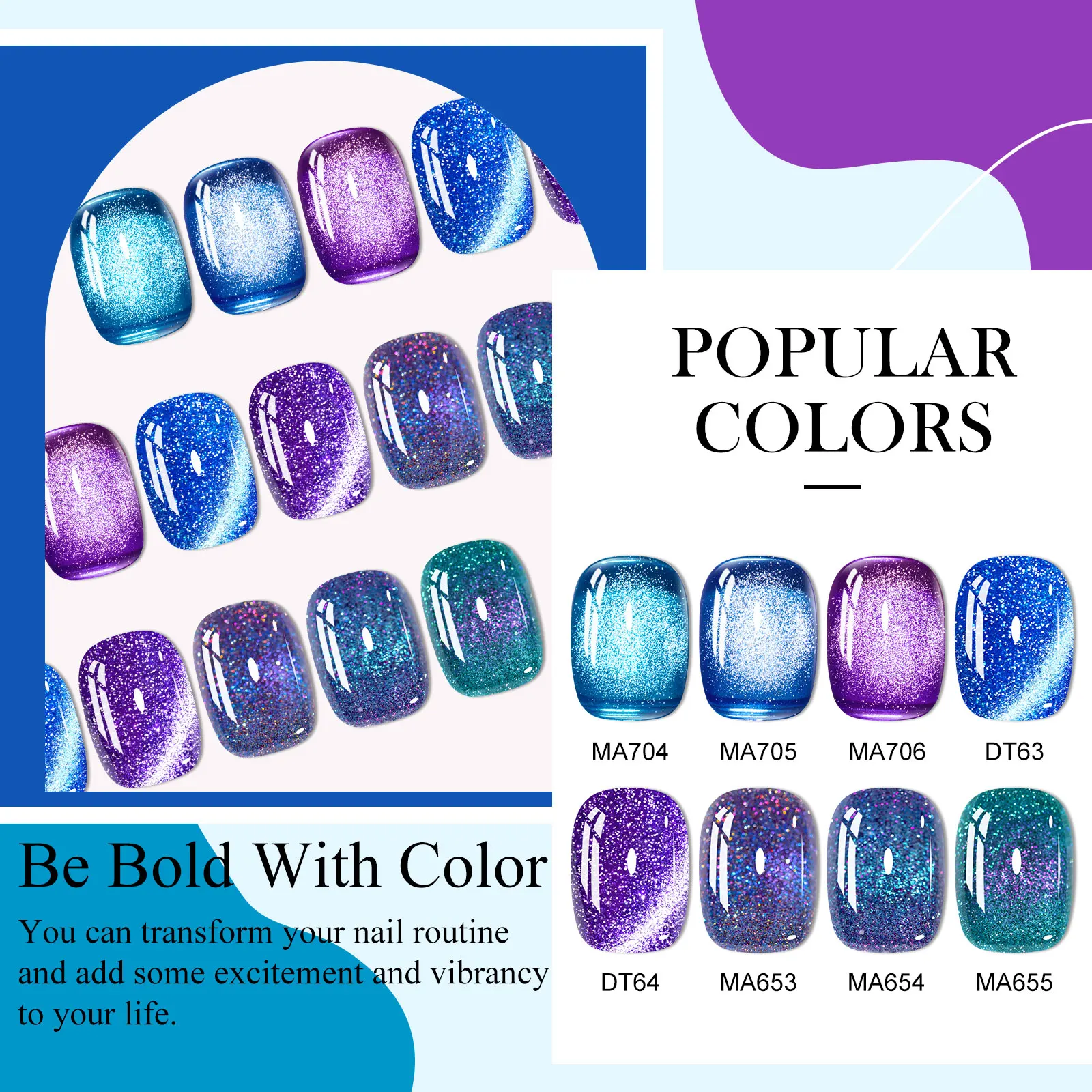 12 قطعة ضوء القمر القط المغناطيسي جيل للأظافر مجموعة تلميع وشملت قاعدة معطف فوقي ، مسمار التمهيدي ديهيدراتور طويلة الأمد هيما الحرة مانيكير #2