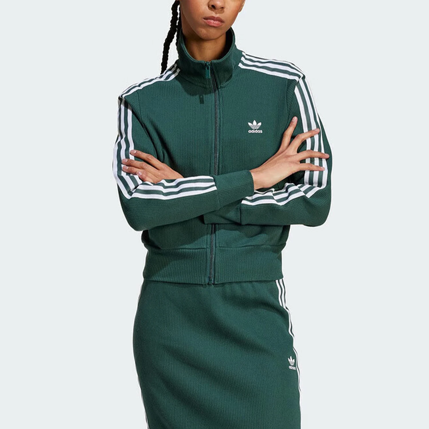 Adidas genuine clover women's knitted sports training casual jacket IW3162