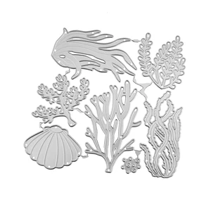 Scrapbooking DIY Cartão Postal Stencil Clip, Sea Grass Coral Vieira Shell, Algas Cortador, Cortador de metal, Art Album Decoração 6 principais vendas cortadores algas - №2