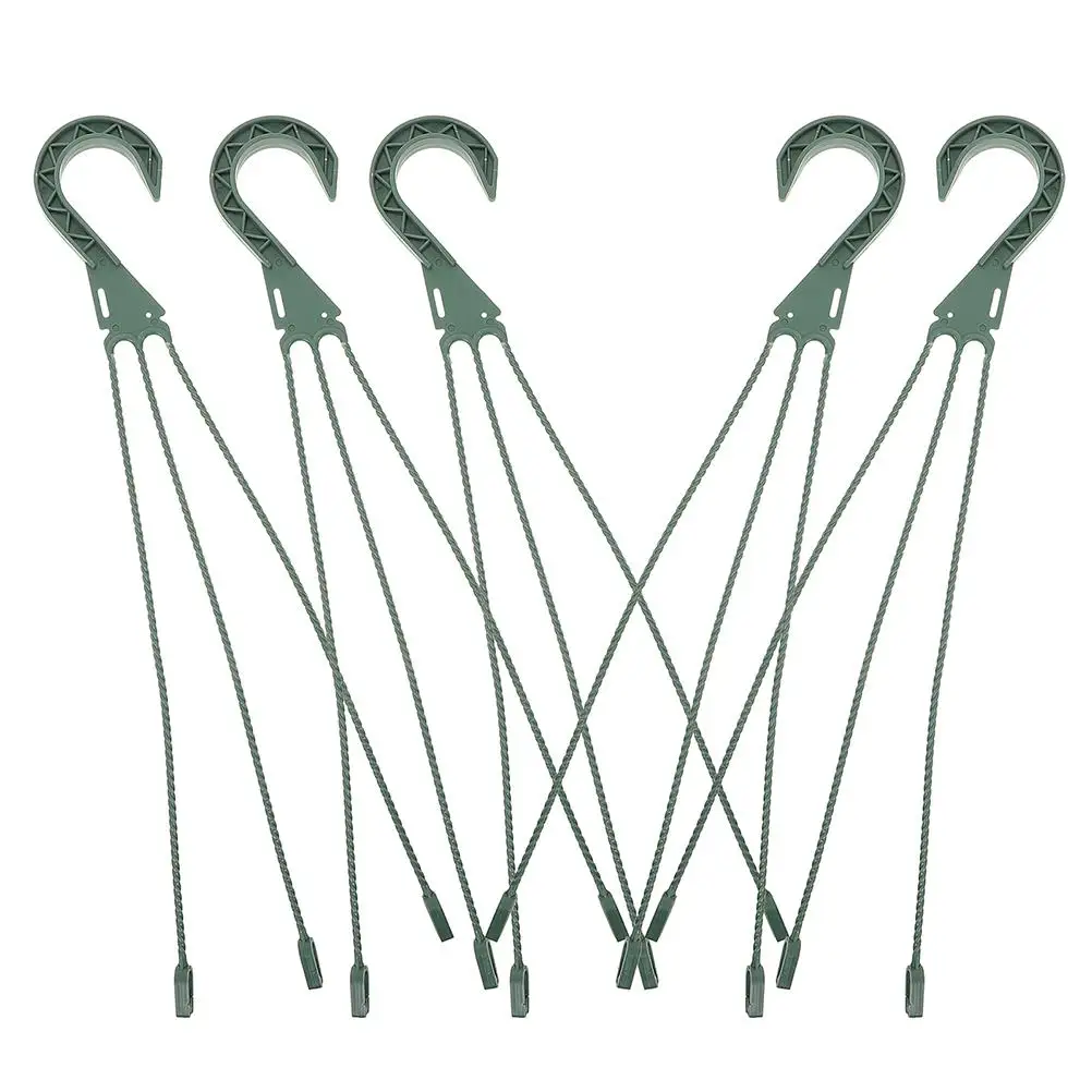 

5 Pcs Hanging Planters Wire Basket Hooks Green Plastic Baskets Wires Circle Planter Hanger Durable Construction Stylish