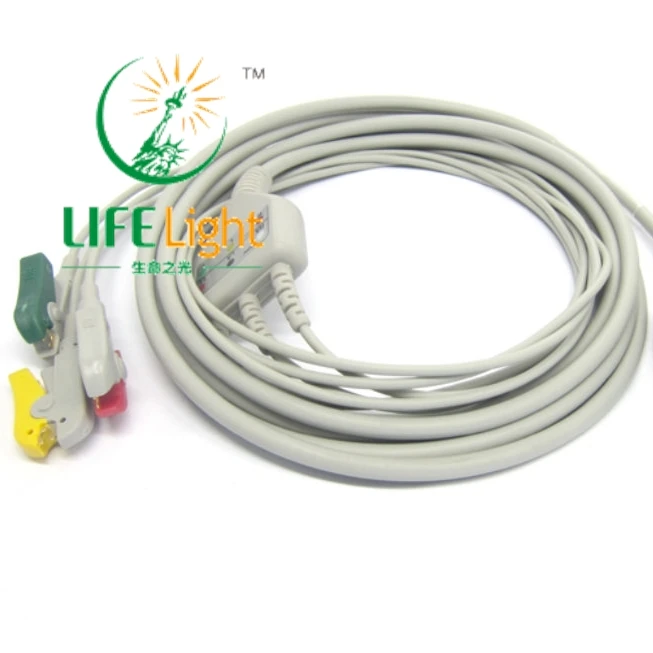 Compatible with F*ukuda  12pin 3/5 Leads ECG Cable, Use for ECG Data Monitor, ECG Measurement Sensor
