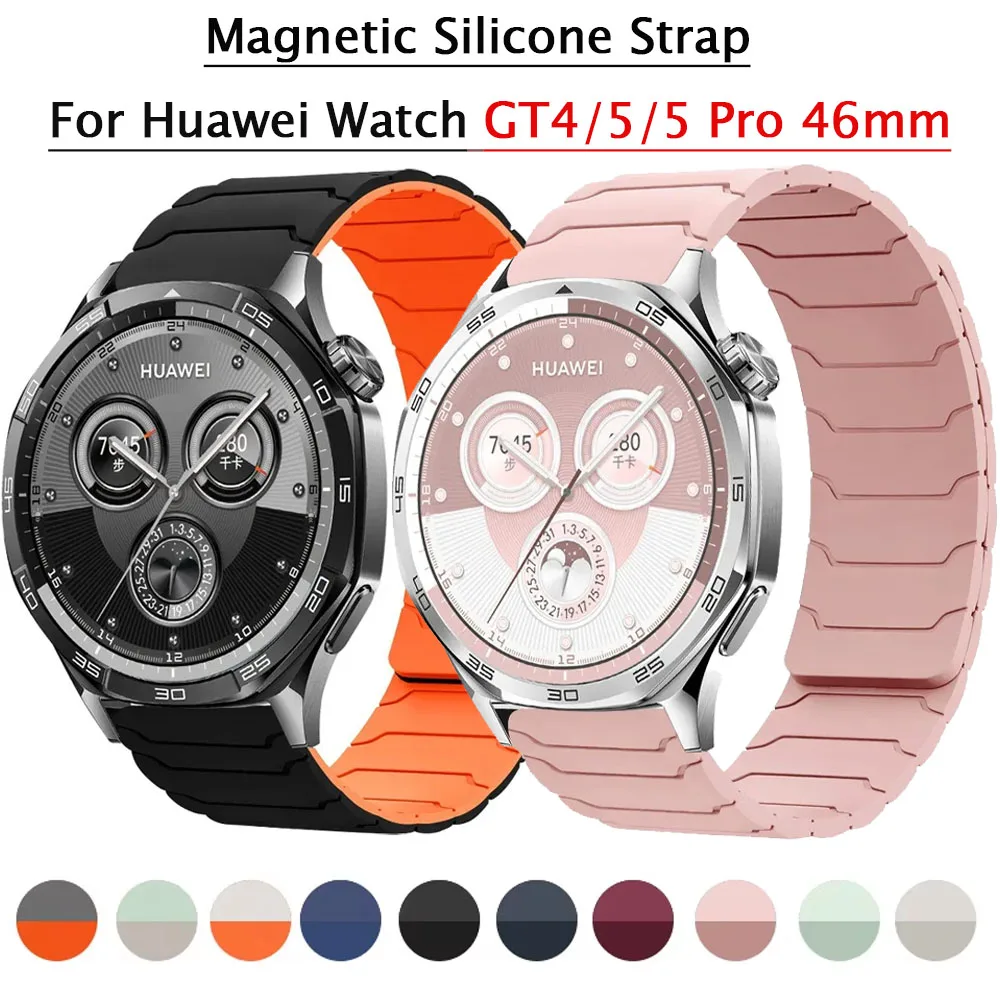 20 مللي متر 22 مللي متر حزام مغناطيسي لساعة هواوي GT5 GT4 5Pro 3 46 مللي متر سيليكون الفرقة لسامسونج غالاكسي 7 6 5 4 40 مللي متر 44 مللي متر سوار رياضي