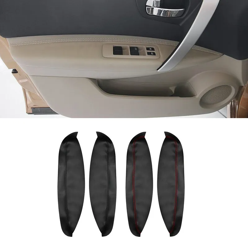 For Nissan Qashqai +2 2007 2008 2009 2010 2011 2012 2013 2014 4pcs Car Interior Door Handle Armrest Panel Cover Protective Trim