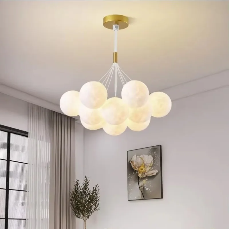

Children Chandelier Lights for Bedroom Living Room Lighting Modern Bubble Pendant Lamps 3D Printing Moon Sconces Remote Control