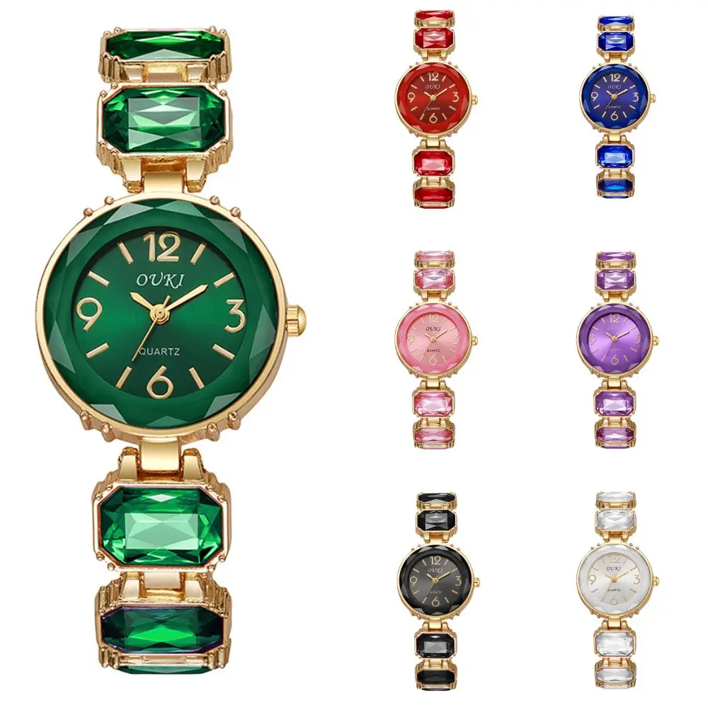 New Rhinestone Quartz Watches Diamond Studded Watch Strap with Adjustable Bracelet Women Wristwatch Wrist Decoration Gift