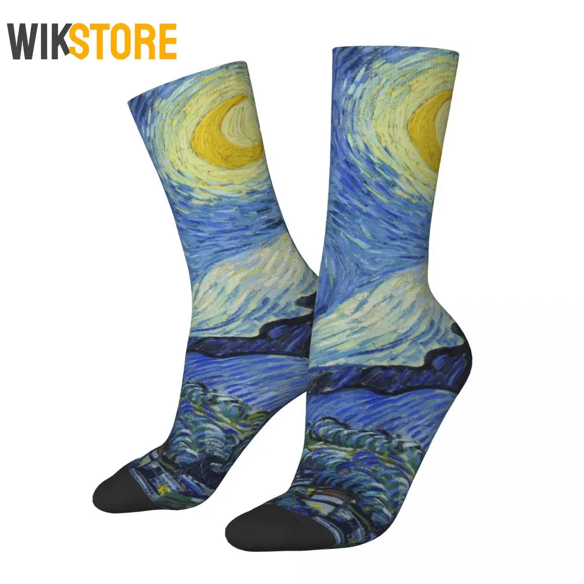 

Cool Starry Night Van Gogh Art Skateboard Socks Crazy Socks for Women Men Male Sweat Absorbing Breathable Cute Sock