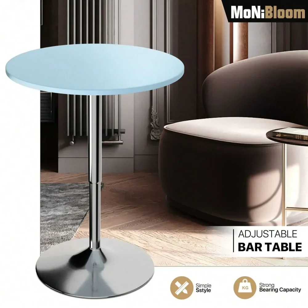 

Bar Table Pub Table Round Bar 27.5 36 HeightAdjustable Cocktail Table For Dining Room Home Kitchen Patio Bistro, 23.5 Inch Table