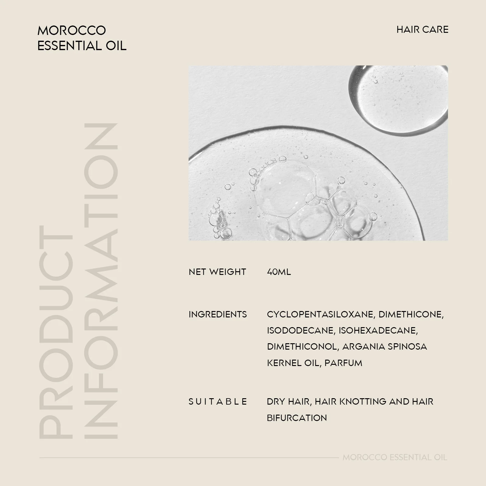 زيت مغربي عطري 40 مللي للعناية بالشعر زيت الأركان النقي منتجات الشعر للمرأة لأنواع الشعر الجاف العناية بالشعر متعدد الوظائف #6