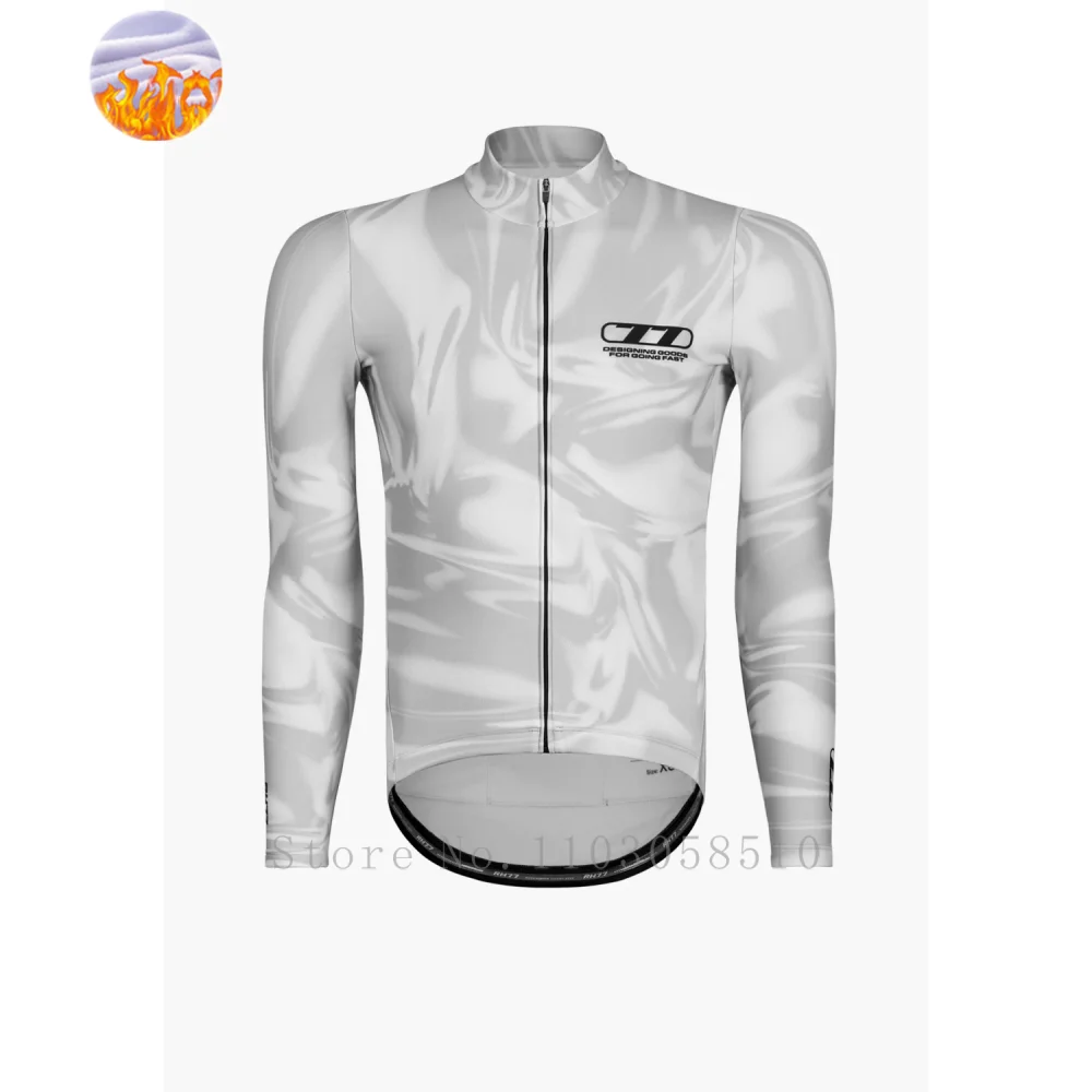 

RH77 Winter Long Sleeve Cashmere Jacket Men MTB Cycling Clothing Fleece Roadbike Keep Warm Cycle Coat Ciclismo Hombre Chaqueta