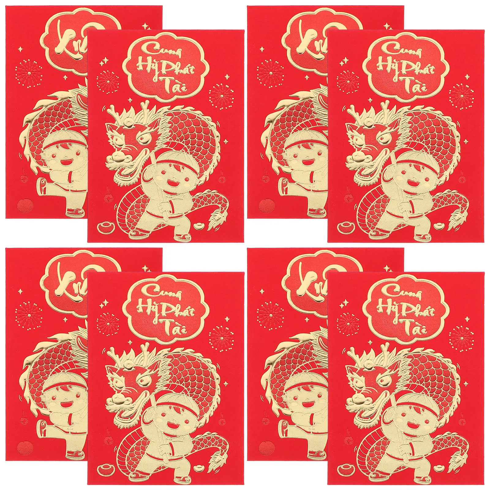 

12Pcs Paper Red Envelopes Traditional Chinese Red Packets for New Year Birthday Engagement Festivals Luck Money Bag Collection