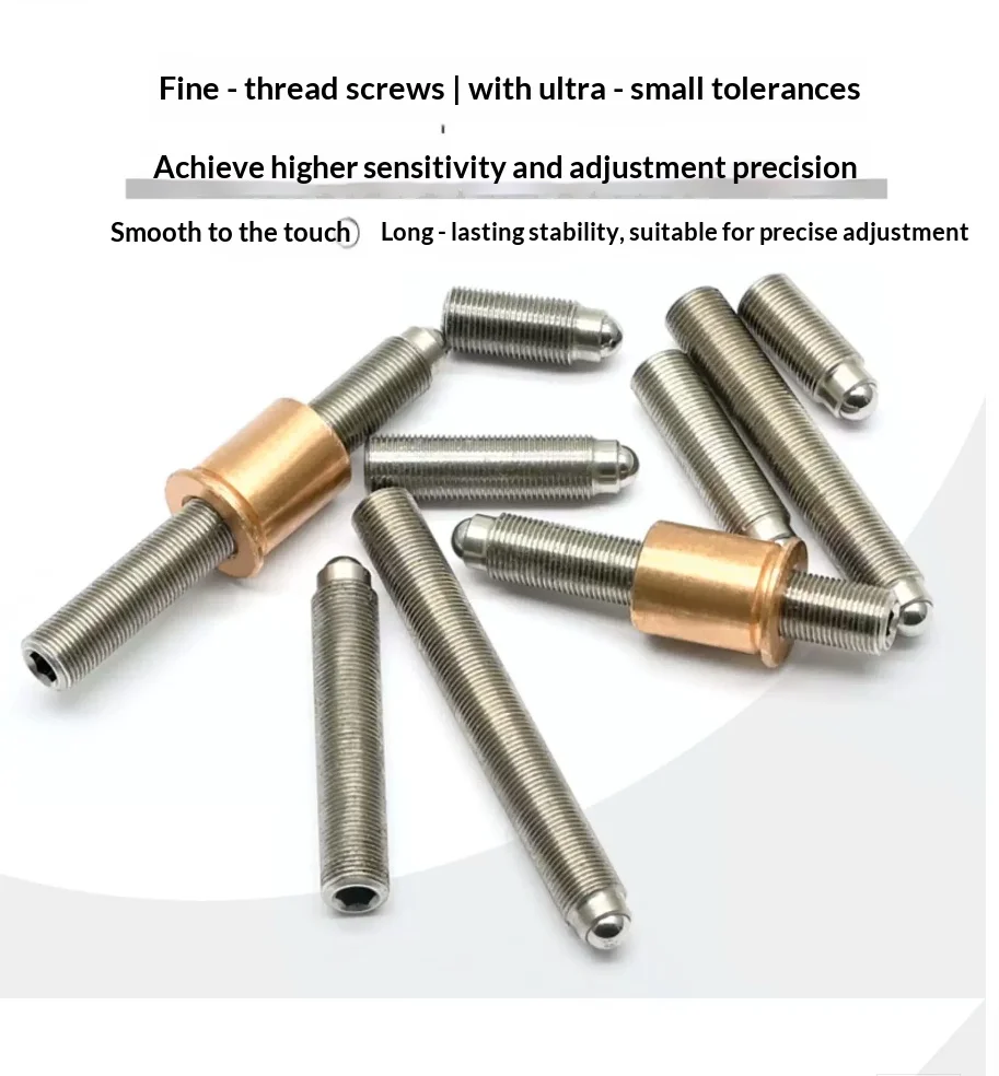 Precision Fine Thread Adjusting Screw M3x0.25 for Optical Fine Adjustment Thread Pairs Spindles Laboratory Precision Accessories