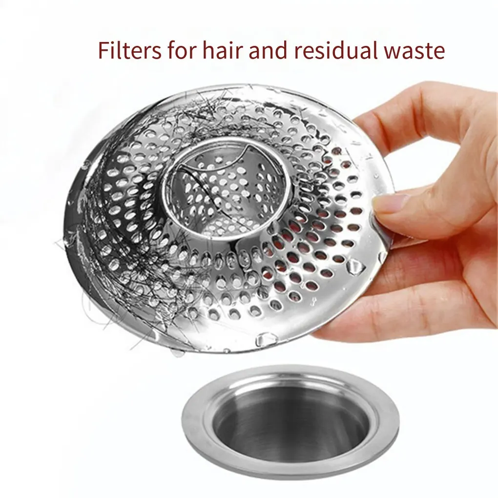 Silver Stainless Steel Drain Hair Catcher Easy To Install Easy To Clean Shower Drain Hair Catcher