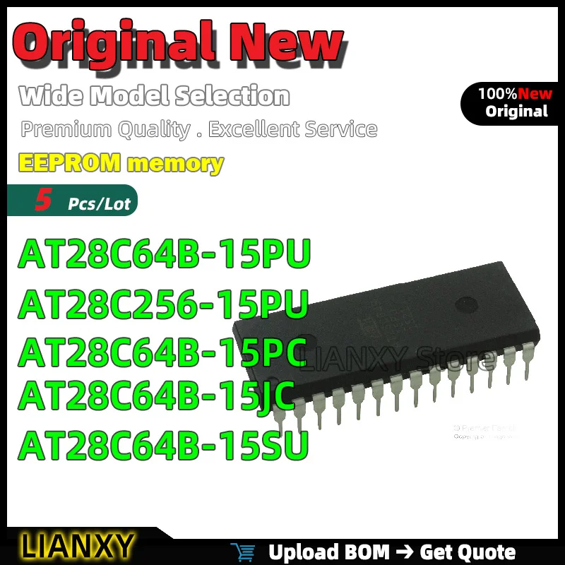 

5pcs DIP-28 AT28C64B-15PU AT28C256-15PU AT28C64B-15PC AT28C64B-15JC AT28C64B-15SU EEPROM memory New Original