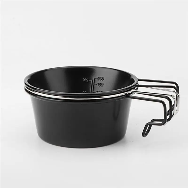 AEE2-Picnic Ciotola Tazza da campeggio antiaderente con manico Stoviglie Pentole da esterno Ciotola da cucina