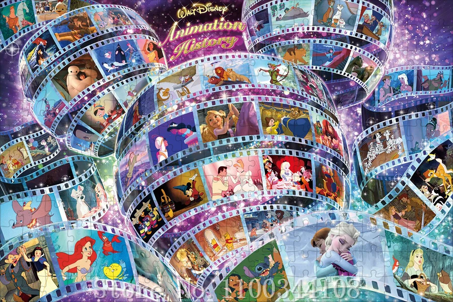 Walt Disney Animation History Jigsaw Puzzle 300/500/1000 Pieces Wooden Puzzles for Adults Stress Relief Toys Collection Hobbies