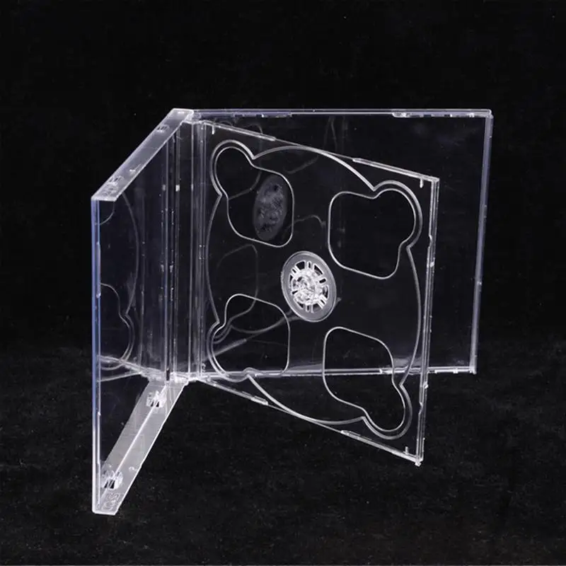 1PCS Square Transparent CD Box Empty CD Case PP Plastic Milky Transparent CD Case CD Case Capacity 2 Discs 16A