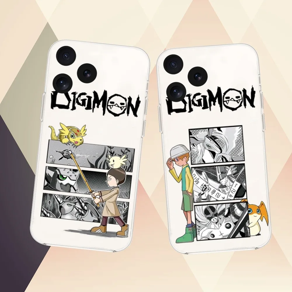 Bilibili Digital Monster Digimon Phone Case For iPhone Mini 11 12 13 14 Pro 15 Pro XS Max X Plus SE xr Transparent Shell