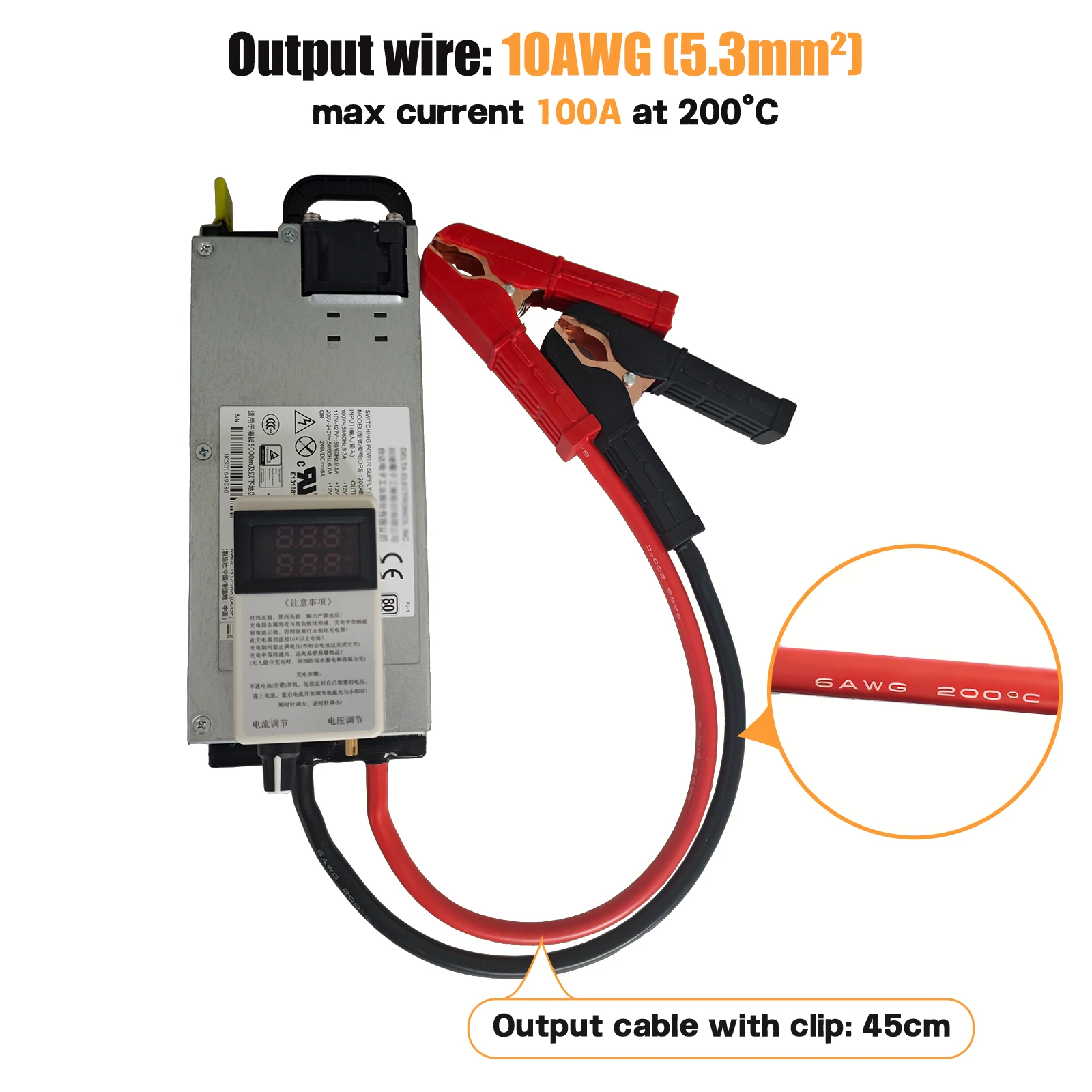 15V 3-100A Adjustable Universal Battery Charger Preset Modes 12.6V for Lithium 14.6V for LiFePO4 12V for Lead Acid 60A 100A Outp
