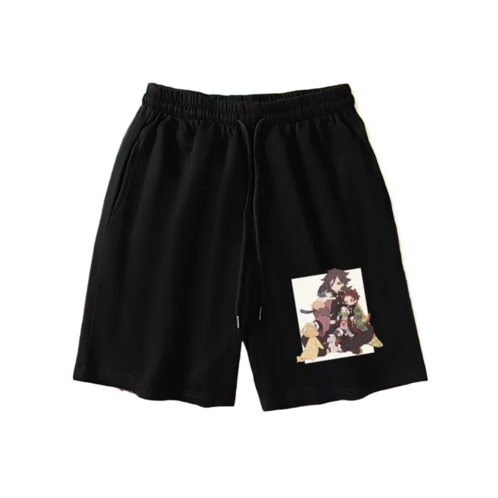 

Летние повседневные шорты: Kimetsu No Yaiba Anime Tanjiro and Nezuko Zenitsu 2D товары для мальчиков, капри