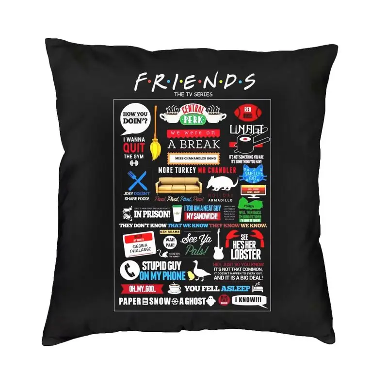 

Мягкая наволочка с логотипом друзей, украшение на заказ, классический чехол для подушки для ТВ-шоу 40x40 см, наволочка для гостиной