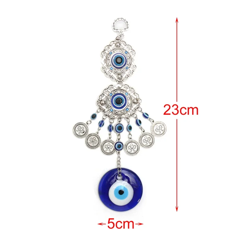 Home Decorations Wall Hanging Lucky Pendant Wind Chimes Vintage Ethnic Wall Protection Hanging Amulet Turkish Blue Evil Eyes
