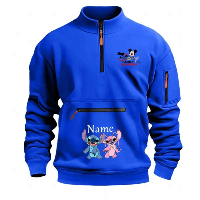 

Disney's Trendy Design Features A Semi Open Collar With Fluorescent Green Zipper Details, And Pocket Zippers Decorated With A st