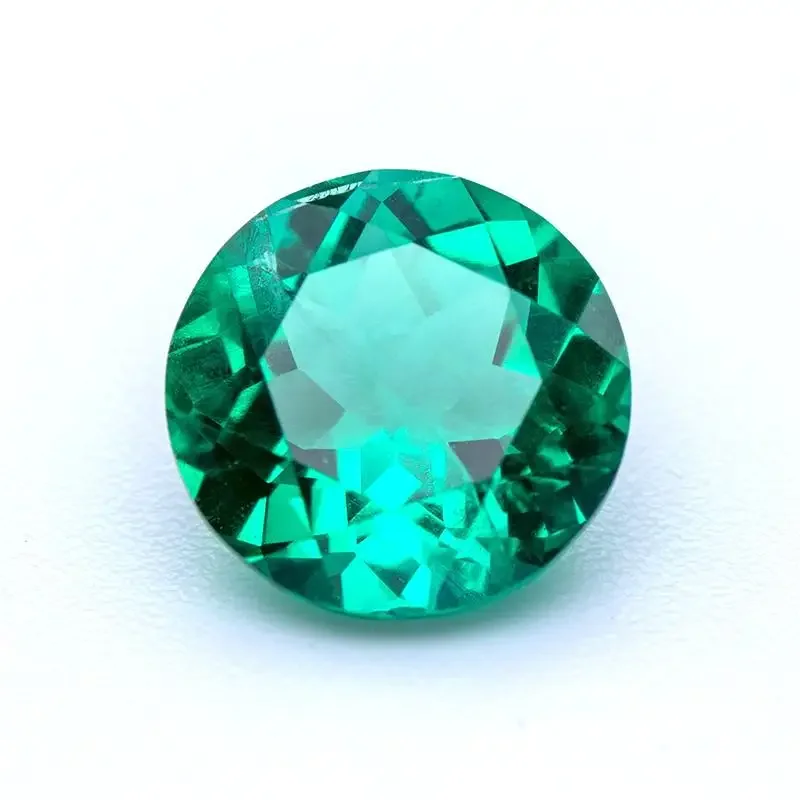 Lab Grown Columbia Emerald Green Round Shape Gemstone For Charms Jewel Rings Earrings Making Selectable  AGL Certificate