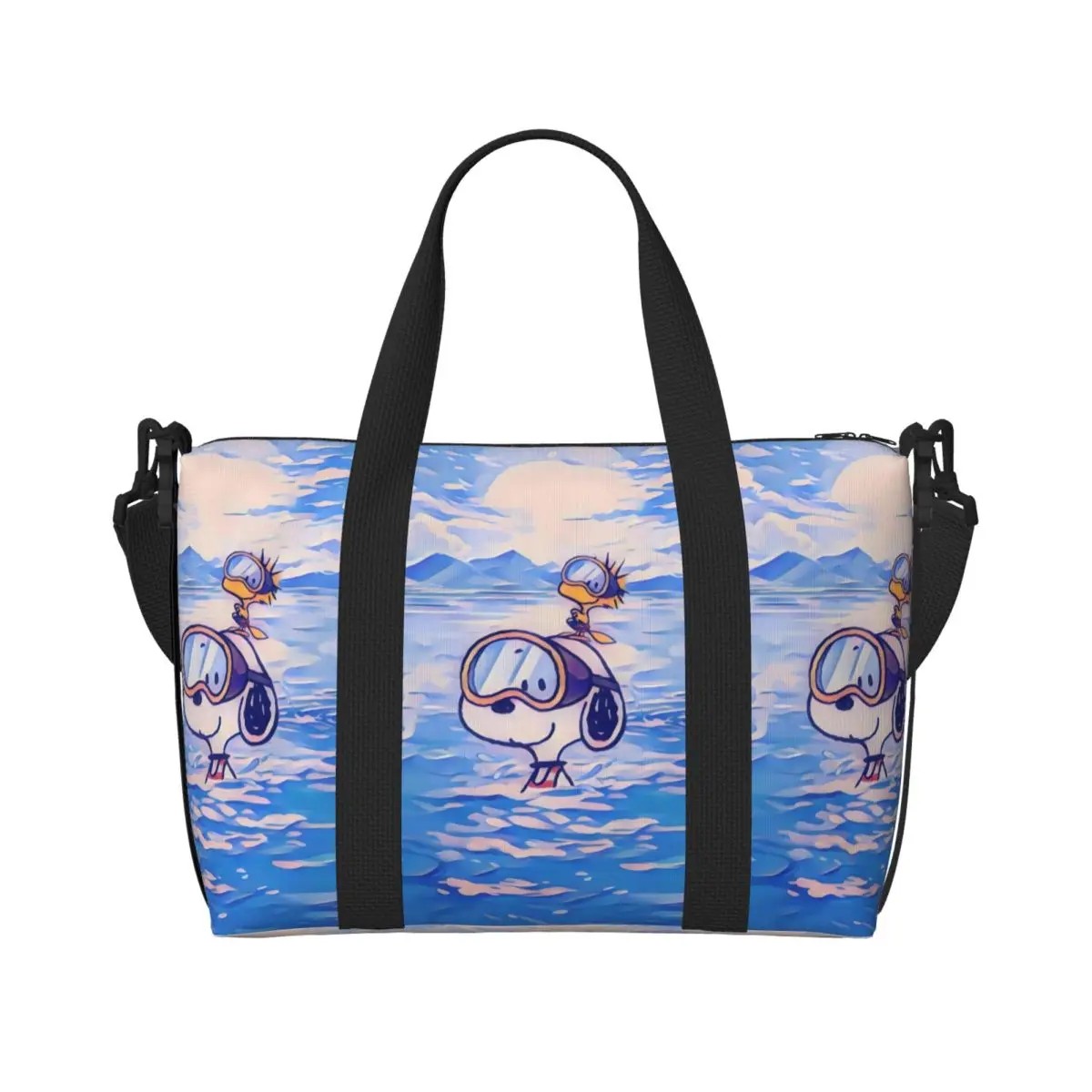 

Пляжная большая сумка S-Snoopys на заказ, женская очень большая спортивная сумка для ручной клади с милыми мультяшными арахисами, дорожные сумки для покупок