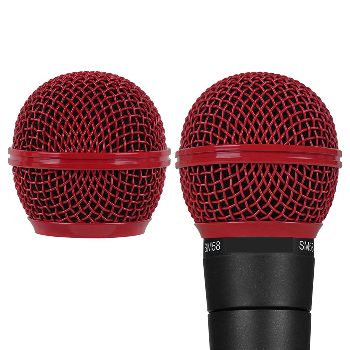 Решетка беспроводного микрофона Аксессуары для микрофона Металлическая решетка для микрофона для Shure SM58, SM58S, SM58LC и красного цвета