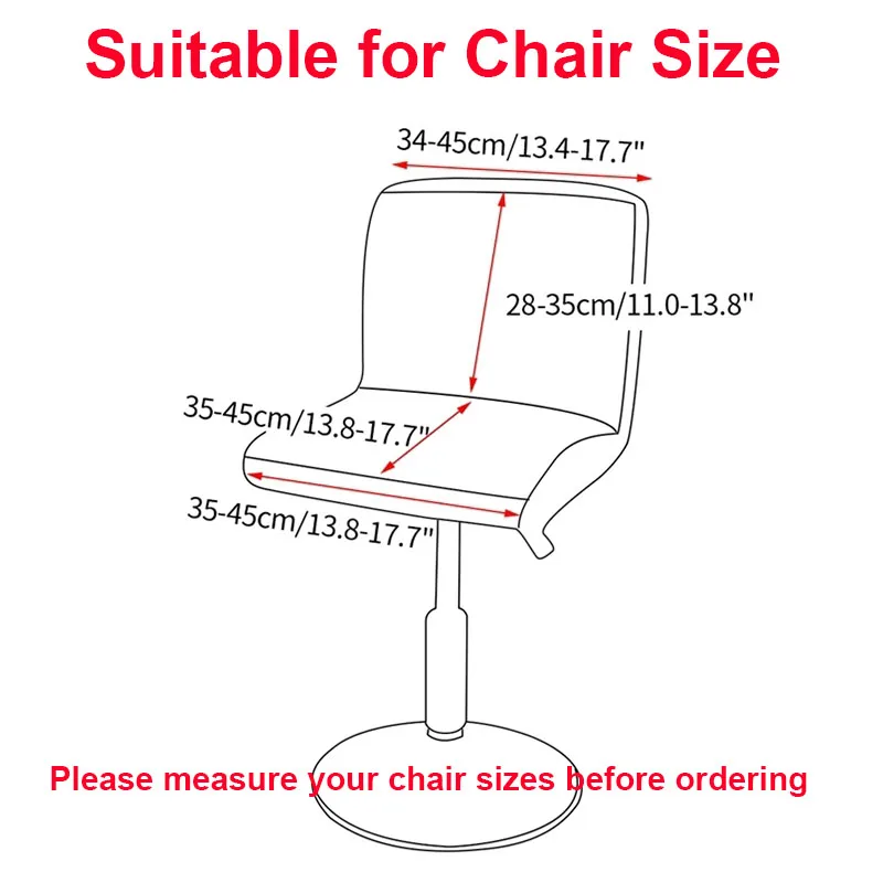 Bar Stool Cover Polar Fleece Armless Chair Cover Low Back Swivel Chair Covers Office Rotating Lift Chair Covers Dining Protector