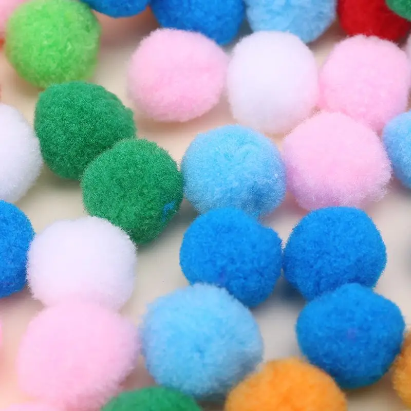 100Pcs Soft Round Craft PomPoms Ball Mixed Color Pom Poms 30mm DIY Crafts