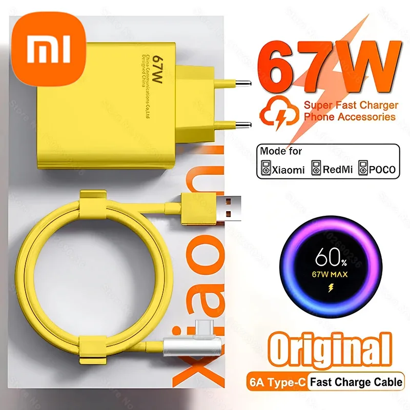 For Xiaomi 67W Turbo Super Charge Mi 14 Ultra USB Type C Cable Charger For  Redmi Xiaomi Poco Black Shark Note 13 12 11 10 Pro