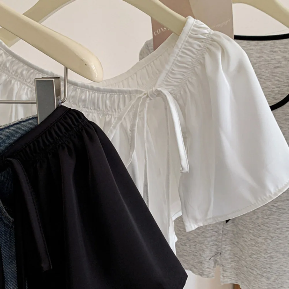 Hip-hop camada outfits saia camisa extensor y2k rendas até hip cachecol estilo coreano cor sólida babados borda cintura streetwear